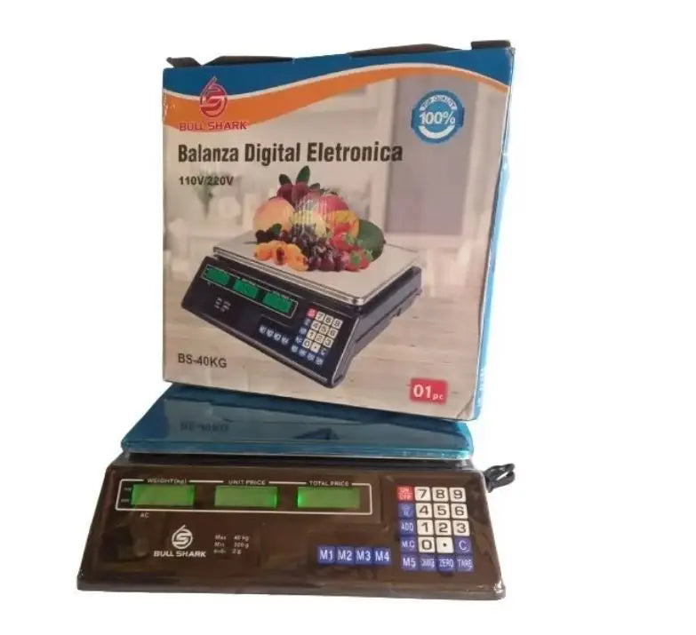 Balança Digital Eletrônica 40kg com Display Duplo, Bivolt e Recarregável