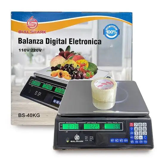 Balança Digital Eletrônica 40kg com Display Duplo, Bivolt e Recarregável