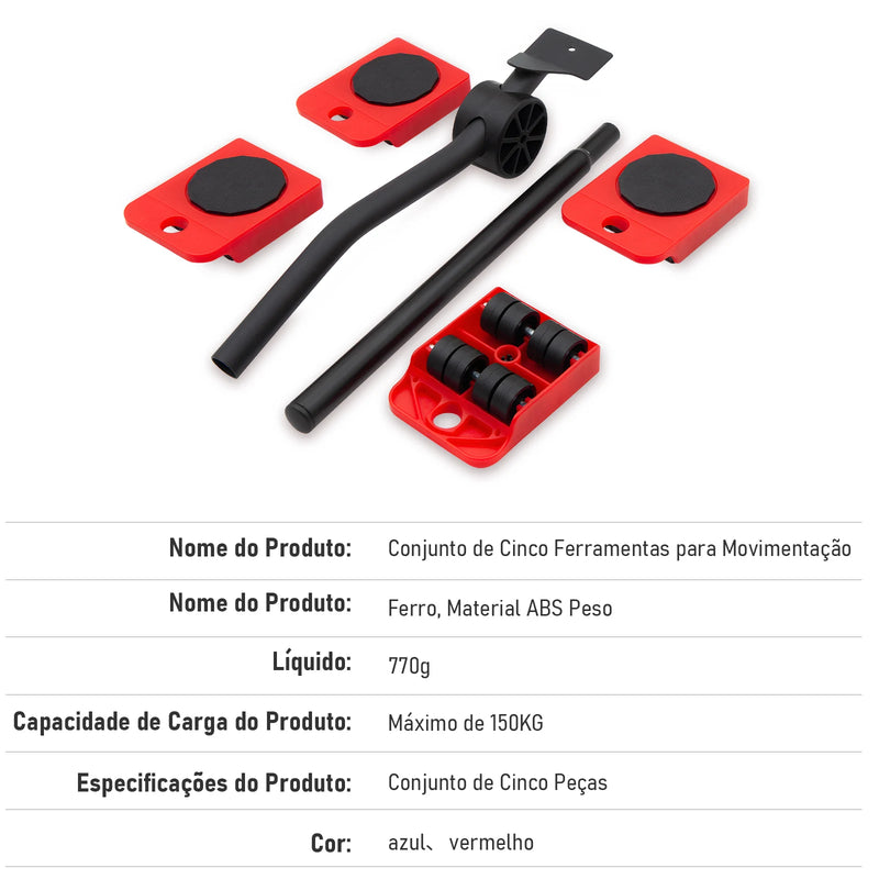 Mobiliário Movendo Conjunto De Rolo De Transporte, Levantador De Móveis Resistente,Ferramenta De Transporte，Moveis Alavanca