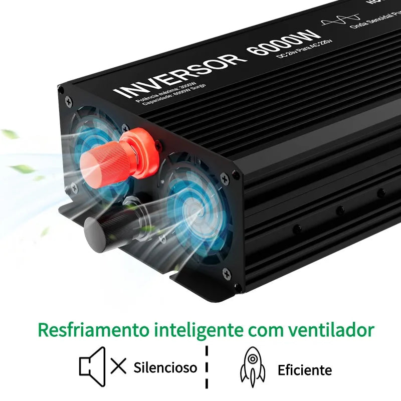 inversor 24v 220v onda pura 2000W 3000W 4000W 5000W 6000W Inversor Senoidal Pura