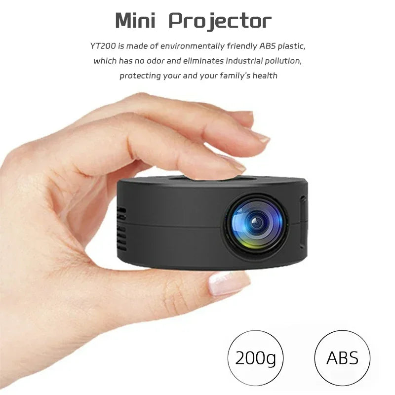 Projetor Inteligente com Foco Automático, Android, LED HD - Suporte para Decodificação de Vídeos em 1080P, Cinema em Casa e Portátil para Uso Externo