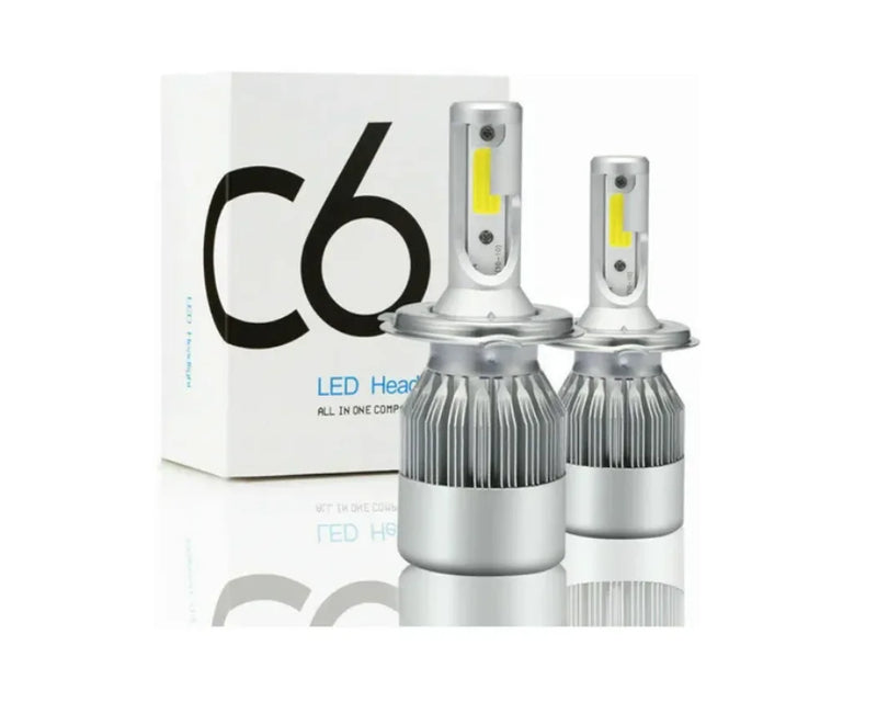 Lâmpadas de LED Super 6000K 7200 Lumens - Modelos H4/H7/H11/H1/HB3/9005 C6