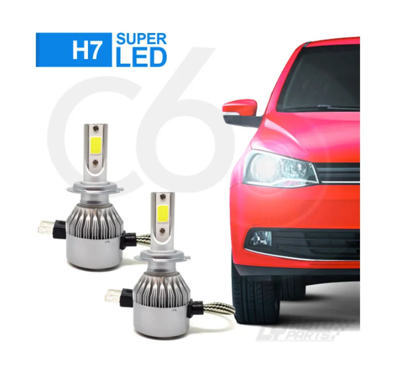 Lâmpadas de LED Super 6000K 7200 Lumens - Modelos H4/H7/H11/H1/HB3/9005 C6